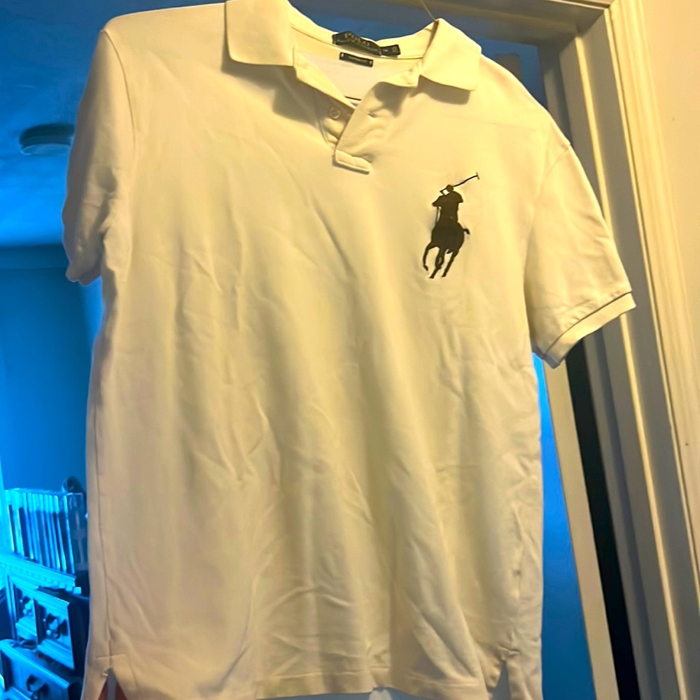 Very nice, gently used tan Polo shirt with big horse